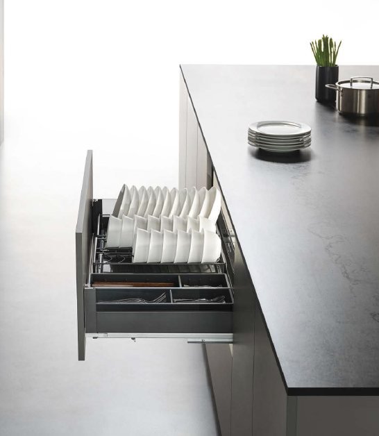 Plate and dish rack drawer