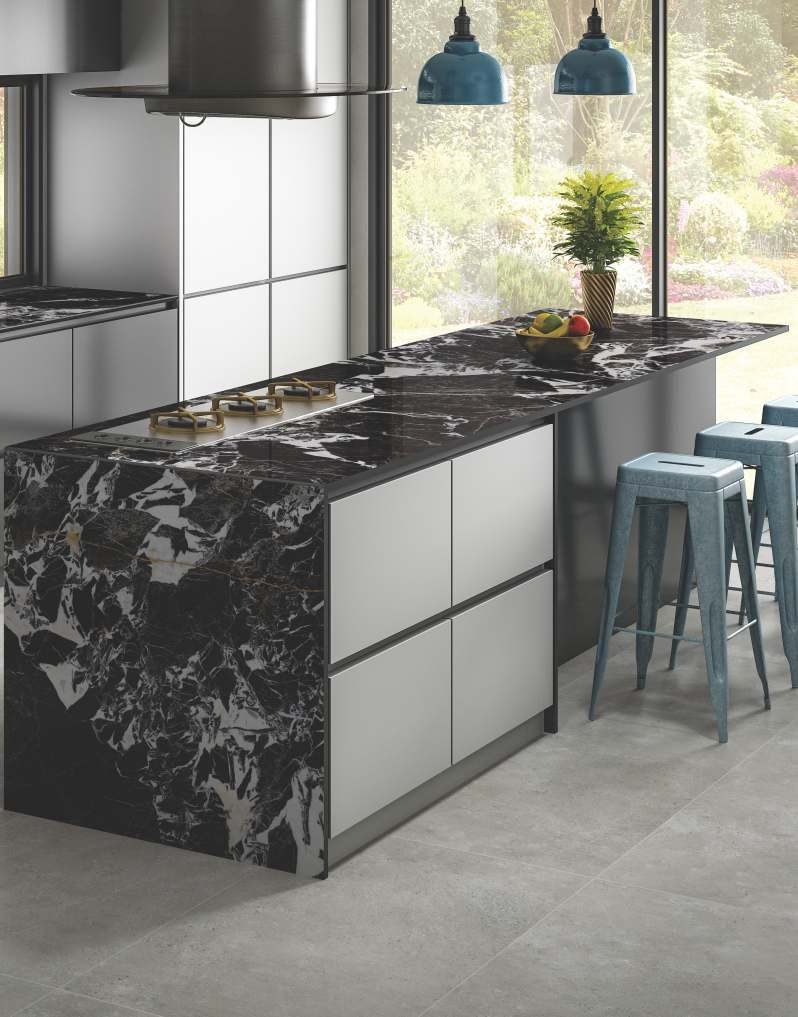 Black Antique porcelain worktop surface