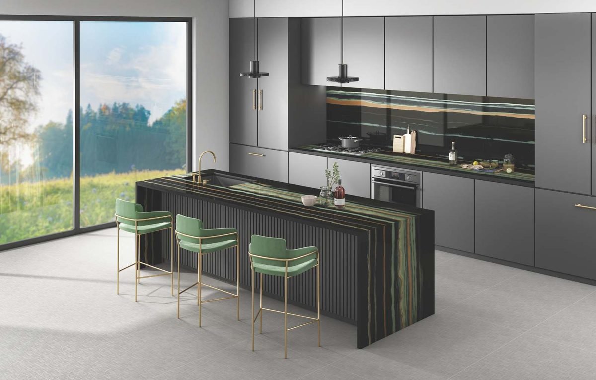 Black Bamboo porcelain worktop surface