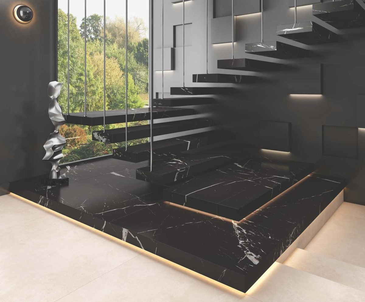 Marquina porcelain worktop surface