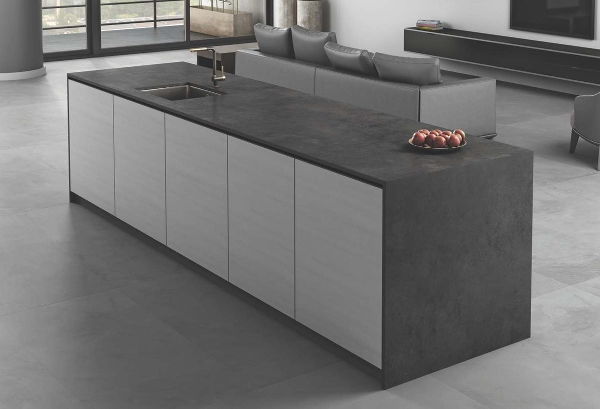 Metal Grey porcelain worktop surface