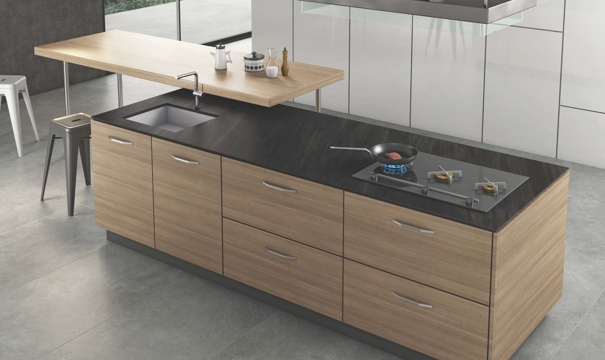 Ocean Black porcelain worktop surface