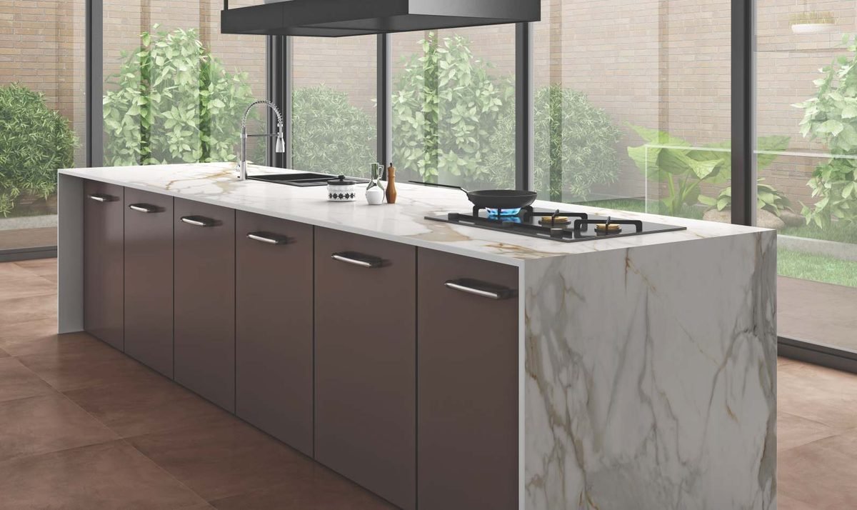 Statuario Gold porcelain worktop surface