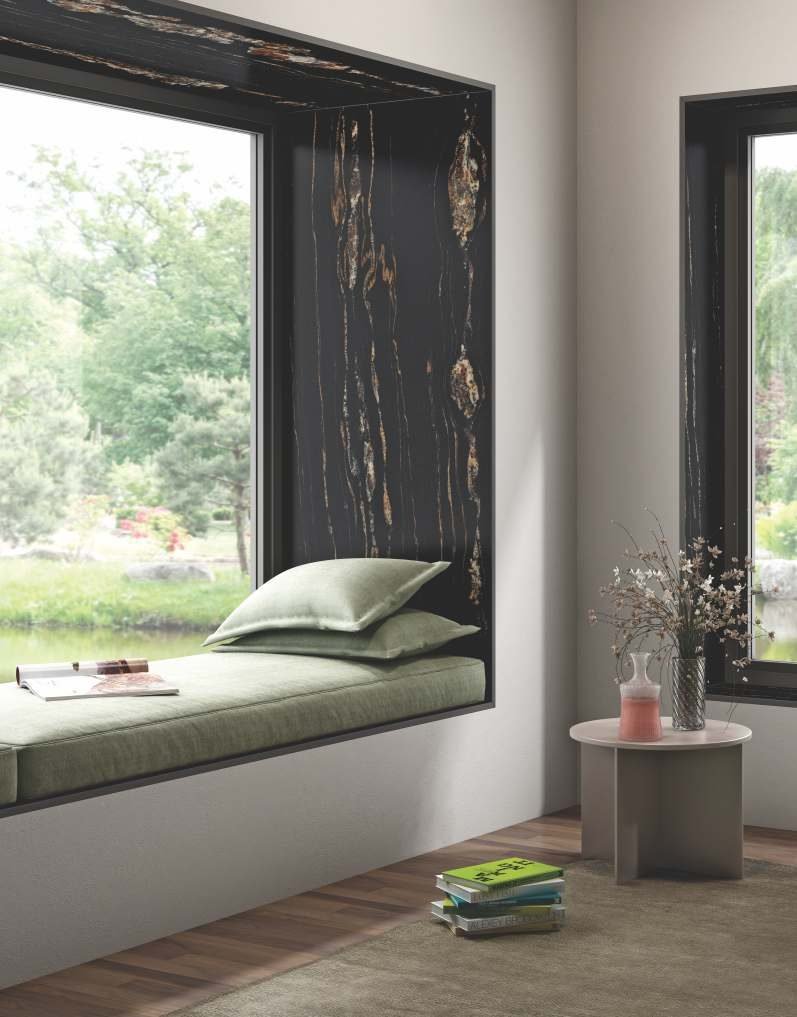 Taurus Black porcelain worktop surface
